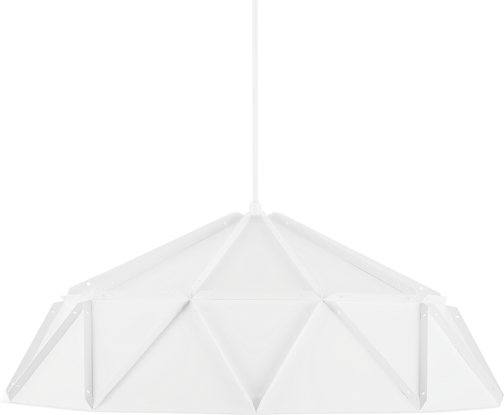 Beliani Pendant Lamp White Metal Geometrical Shape 1 Light Modern