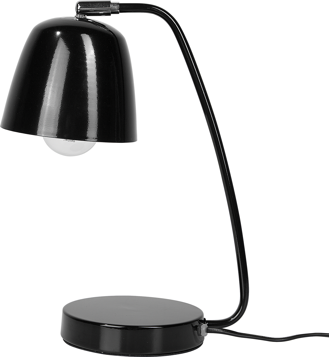 Beliani Table Lamp Black Colour Metal Adjustable Lampshade Minimalist