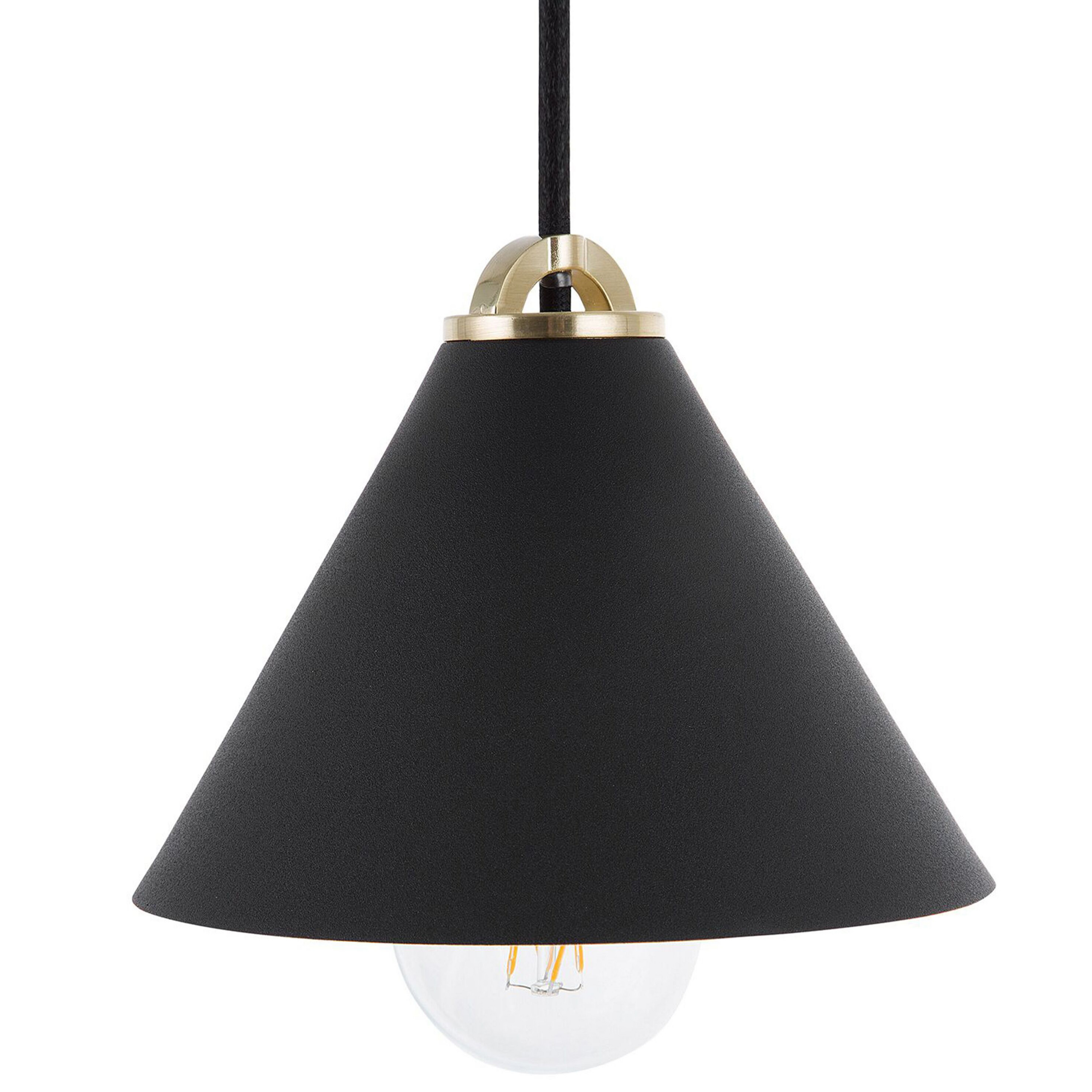 Beliani Ceiling Lamp Black Metal 162 cm Pendant Modern