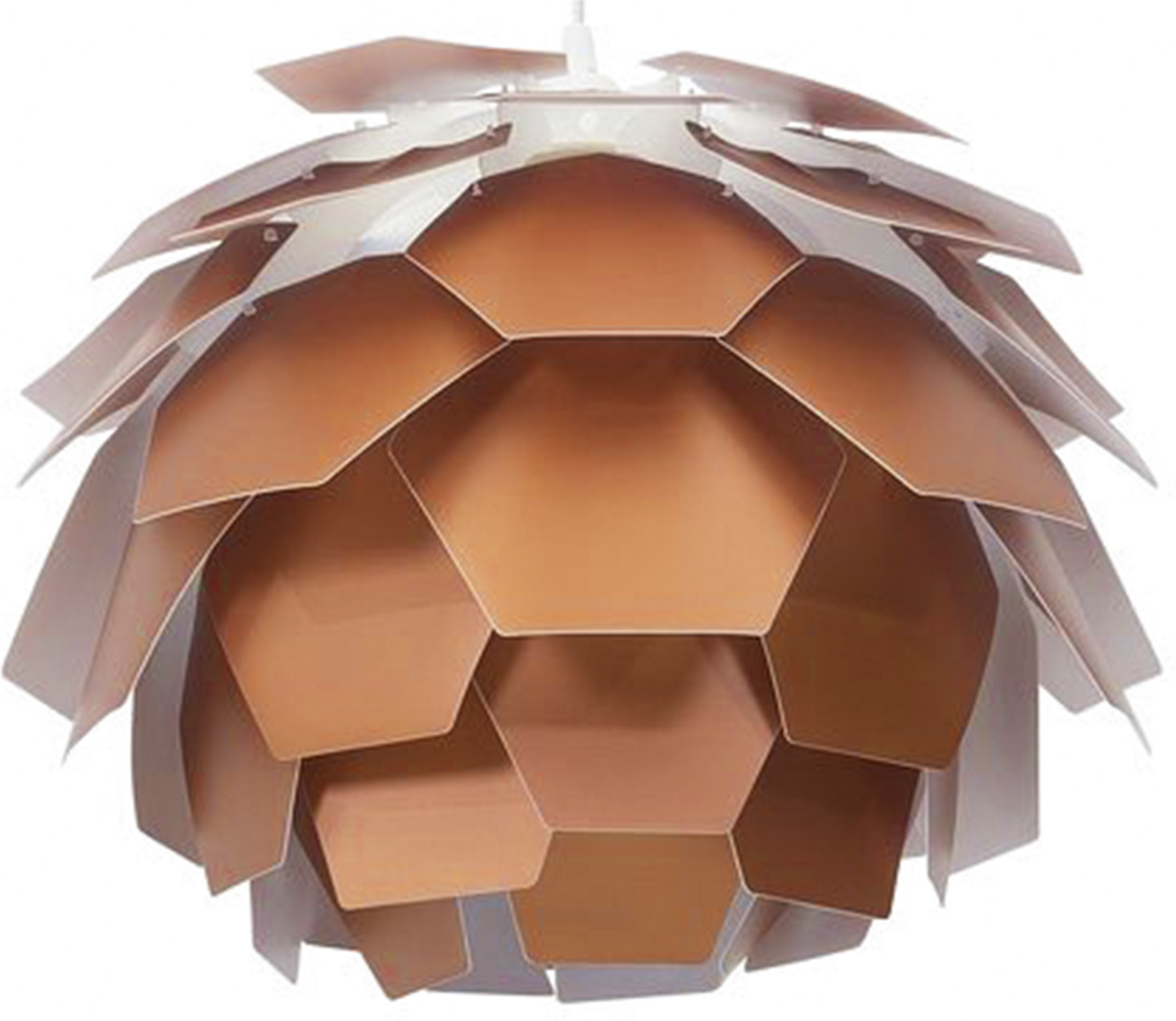 Beliani Pendant Lamp Copper Plastic Pine Cone Shade Hanging Lamp