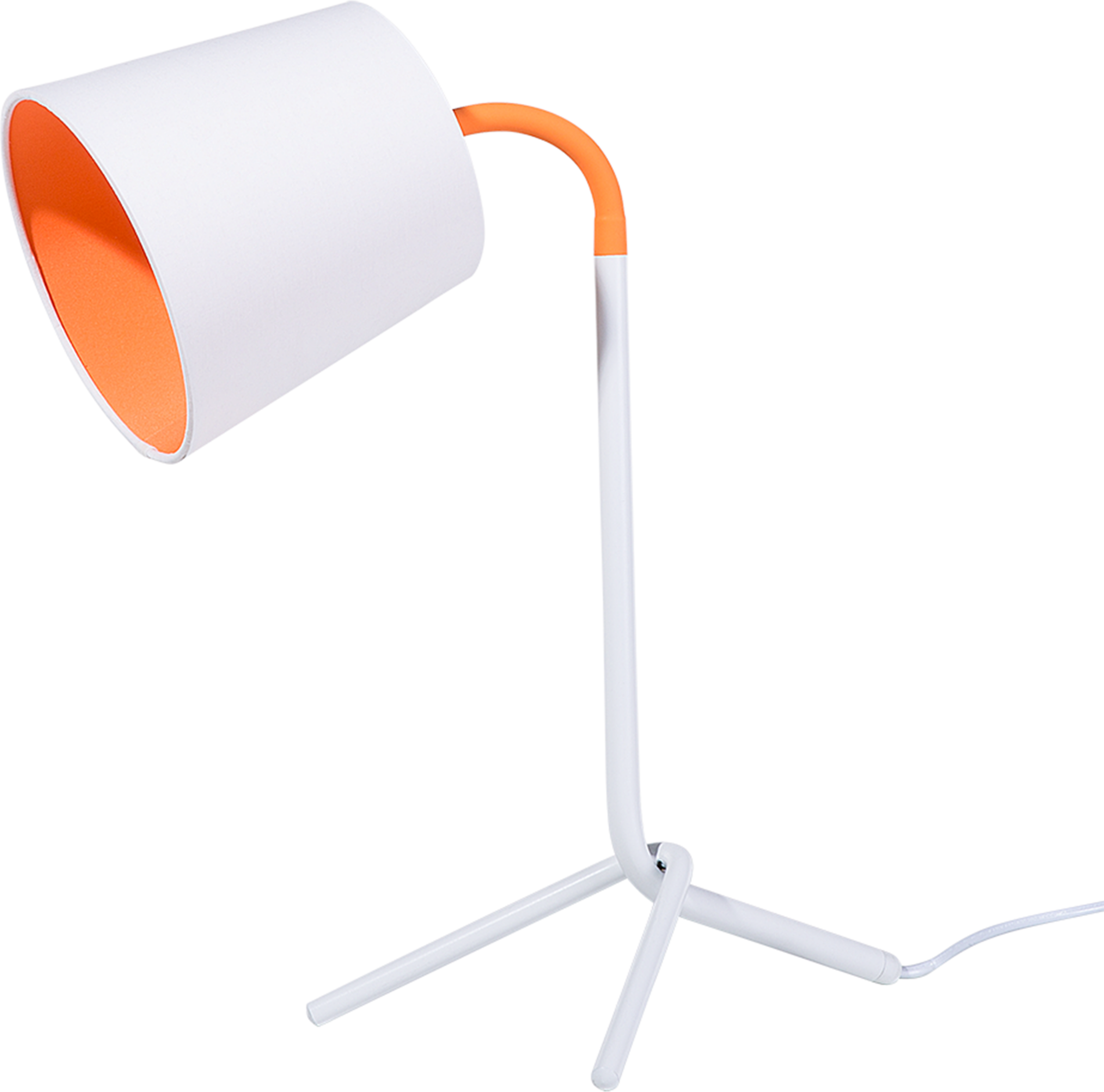 Beliani Table Lamp White with Orange Metal 42H cm Tripod Base Modern Designer Night Lamp