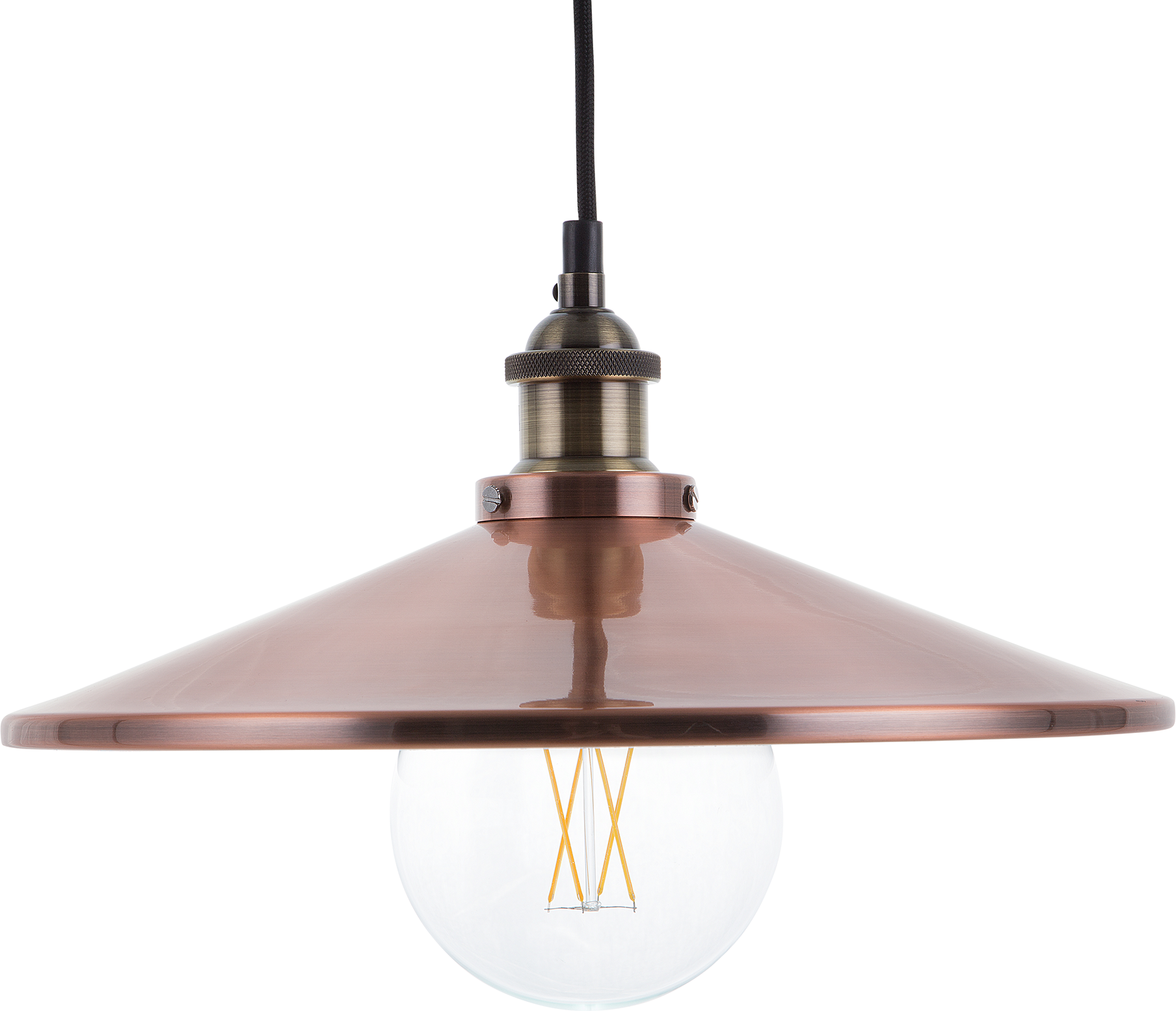 Beliani Pendant Lamp Copper Metal Modern Industrial Ceiling Light