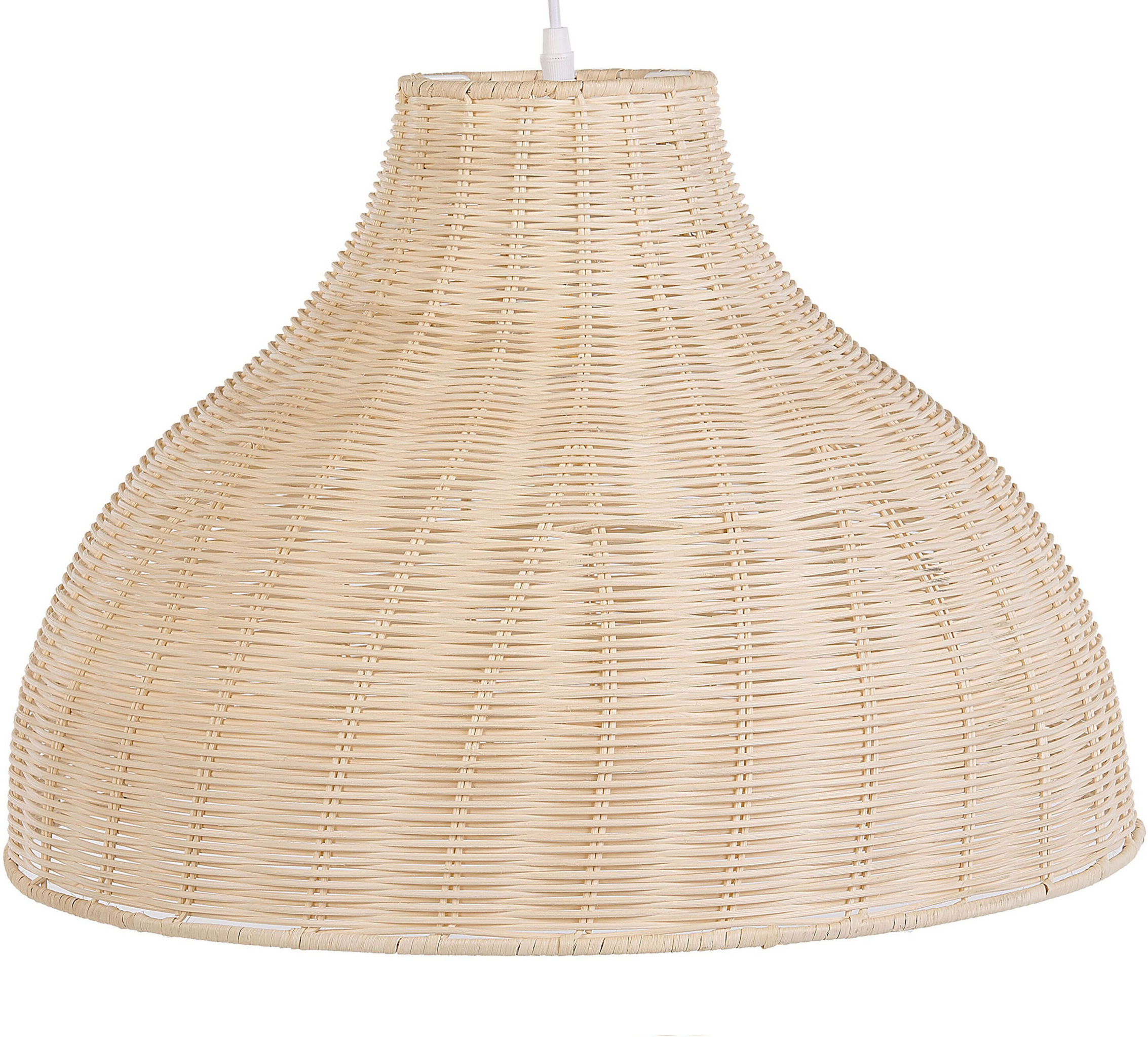 Beliani Pendant Ceiling Lamp Rattan Wicker Bell Shade Boho Rustic