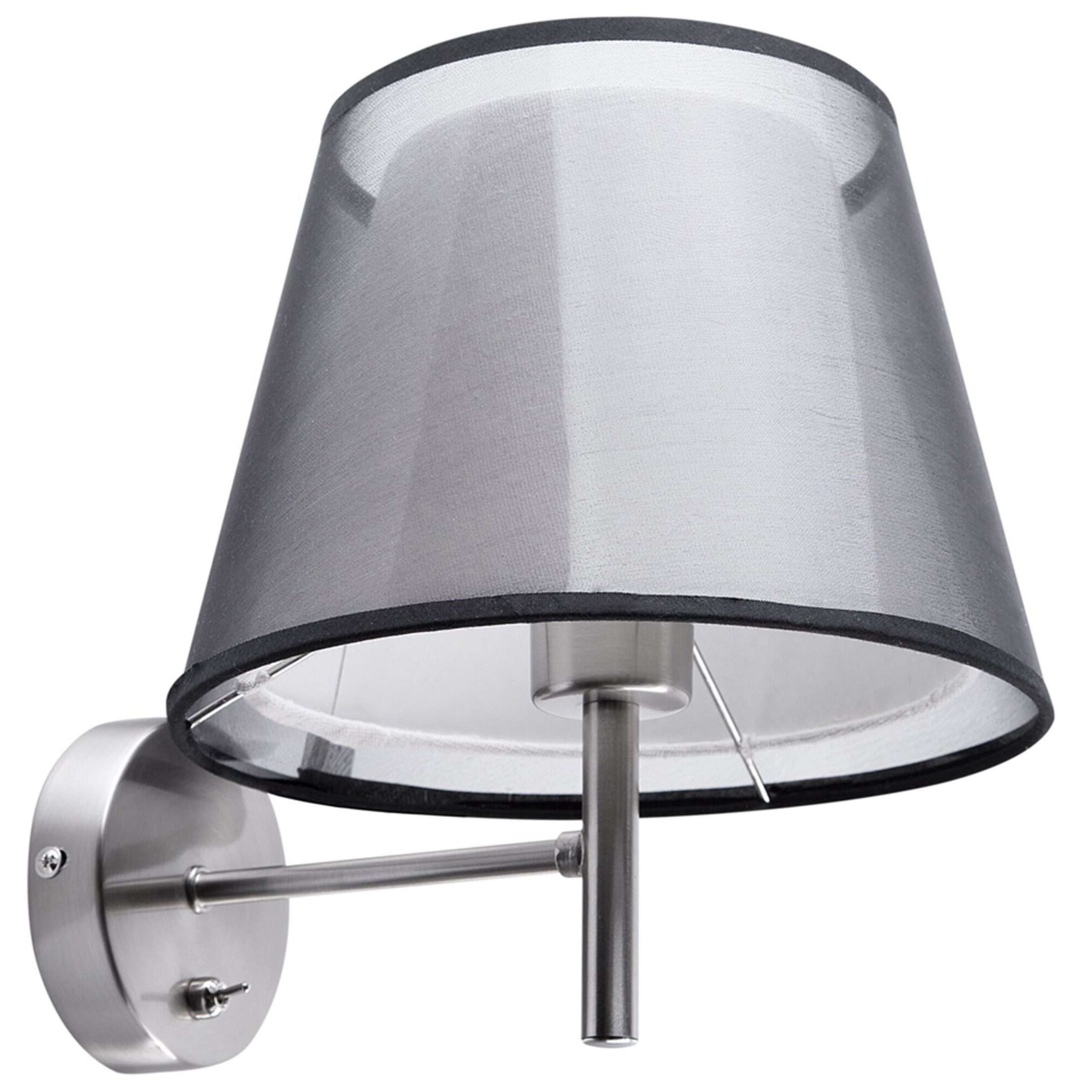 Beliani Wall Lamp Grey Fabric Bell Shade 28 cm Shiny Glam Modern