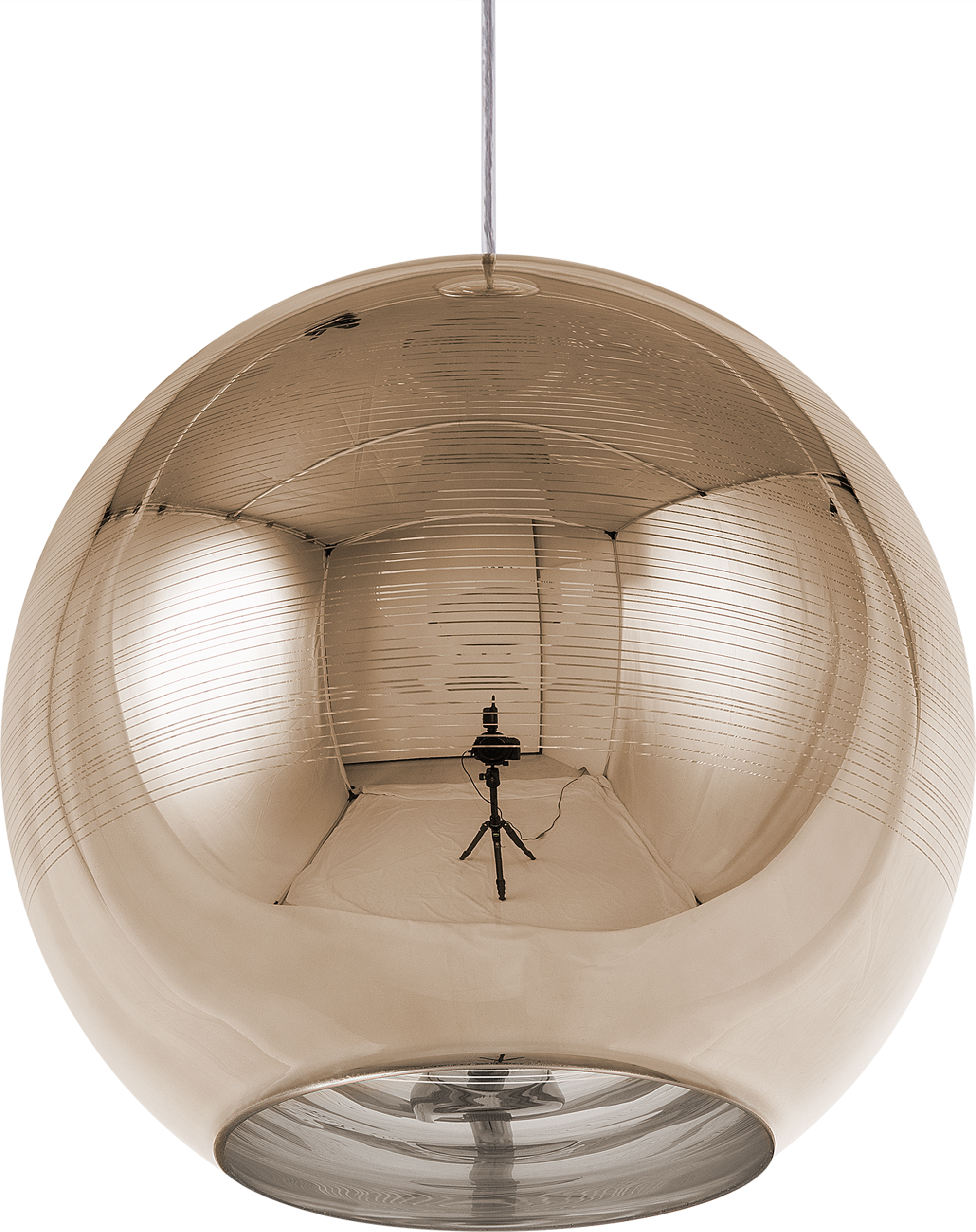 Beliani Pendant Lamp Gold Glass Round Globe Shape 1 Light Modern