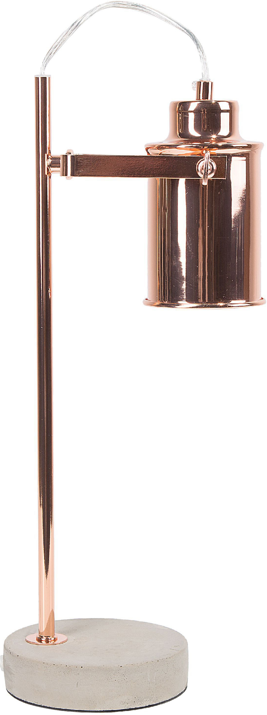 Beliani Table Lamp Copper Industrial Adjustable Spotlight Concrete Base