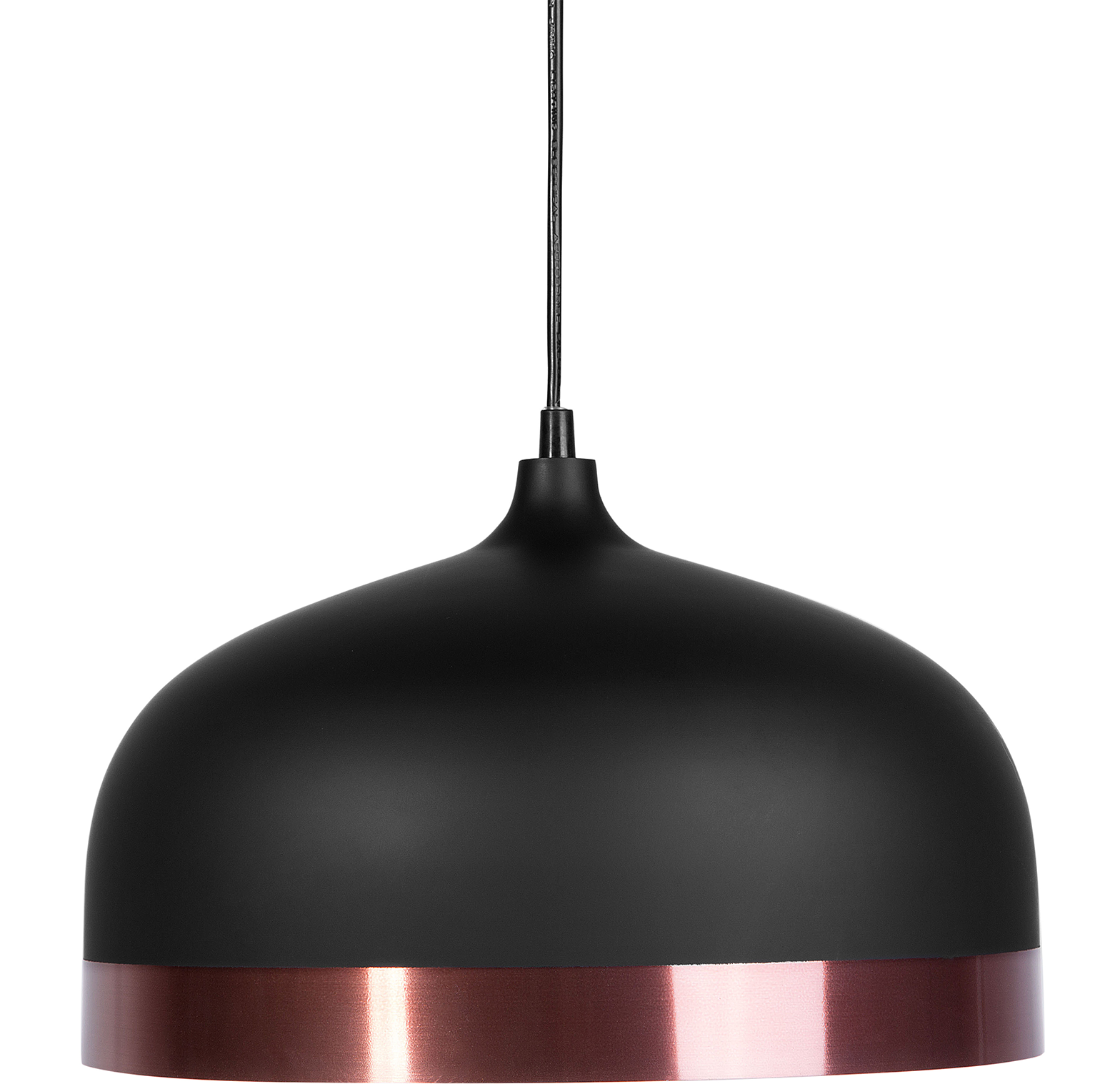 Beliani 1-Light Pendant Ceiling Black Round Shade Elegant