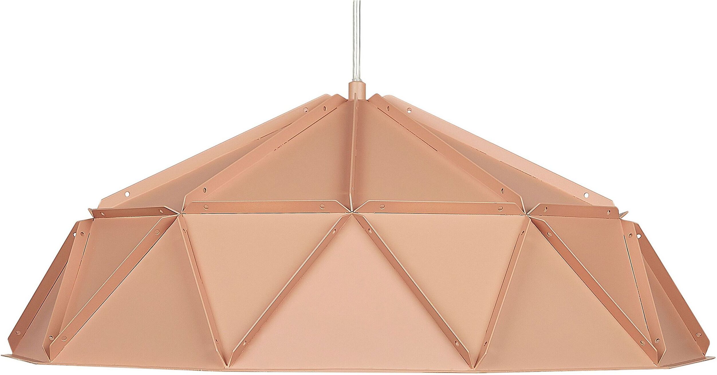 Beliani Pendant Lamp Pink Metal Geometrical Shape 1 Light Modern