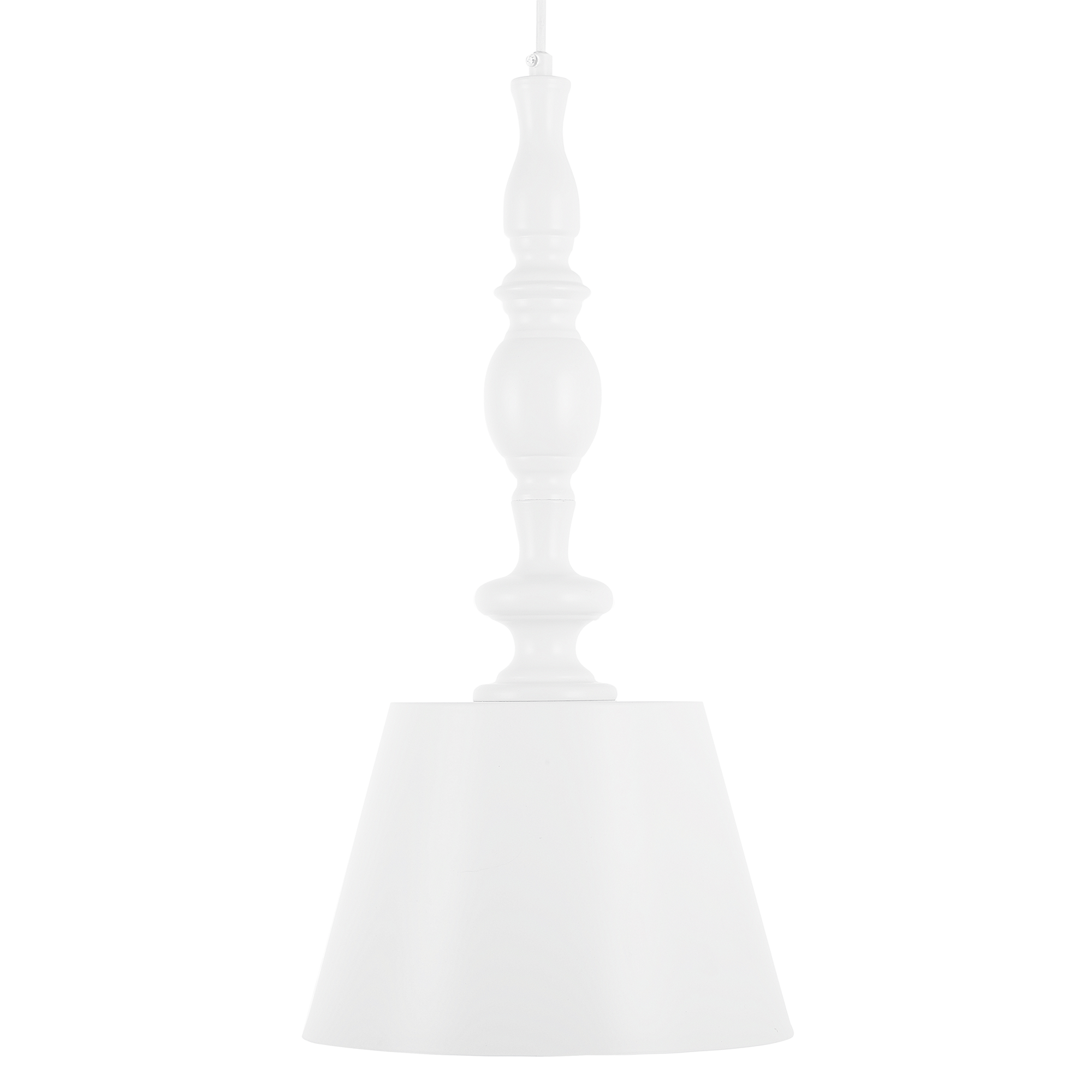 Beliani Pendant Lamp White Metal Traditional Retro Ceiling Light