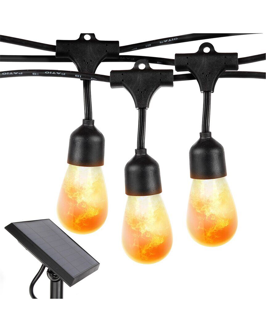 BRIGHTECH Ambience Pro 27' 12 Bulb LED Solar Powered Hanging String Lights Black NoSize