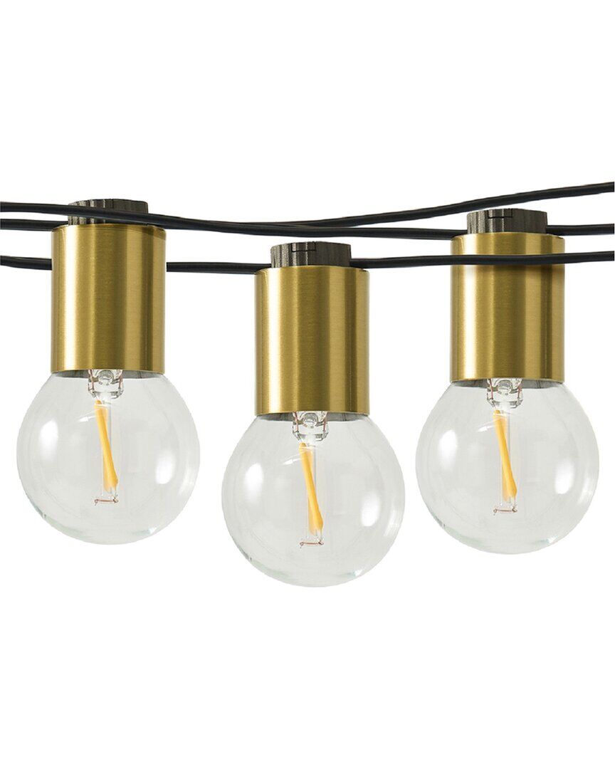 BRIGHTECH Glow 26' 12 Bulb LED Globe String Lights Brass NoSize