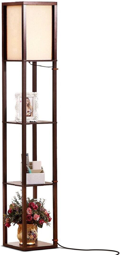 BRIGHTECH Maxwell LED Shelf Floor Lamp Brown NoSize