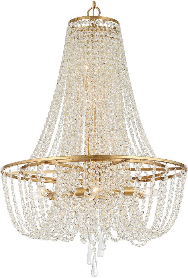 Crystorama Arcadia 9-Light Antique Gold Chandelier Gold NoSize