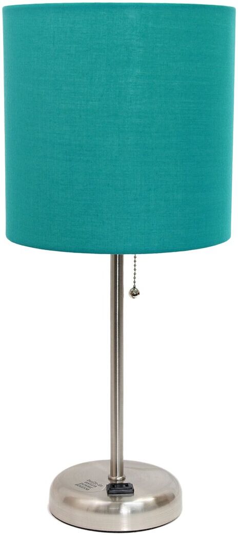 Lalia Home Stick Lamp With Charging Outlet And Fabric Shade Brown NoSize