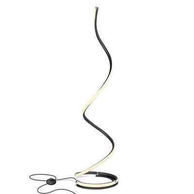 Brightech Allure Bright LED Spiral Lamp - Modern Curved Pole Light for Bedrooms & Living Rooms - Floor Standing/End Table Lamp with Built in Dimmer Switch, Grey