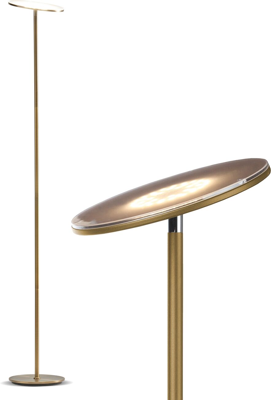 Brightech Sky Flux Led Torchiere Floor Lamp with 3 Color Temperature Options - Antique-like Brass