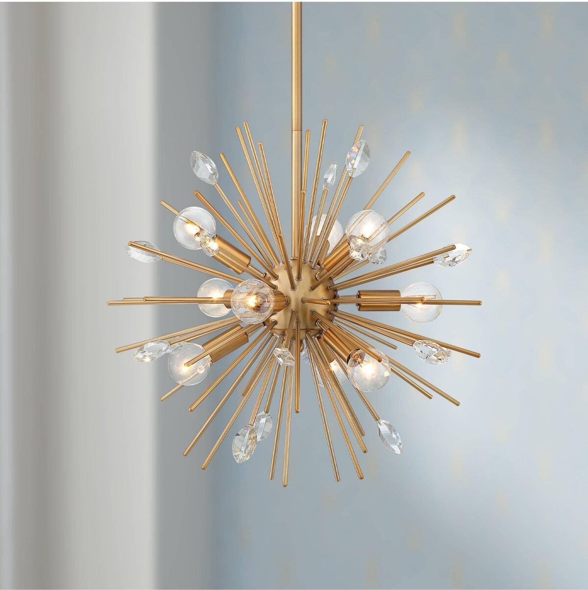 Possini Euro Design Janae Antique Gold Sputnik Small Pendant Chandelier 18