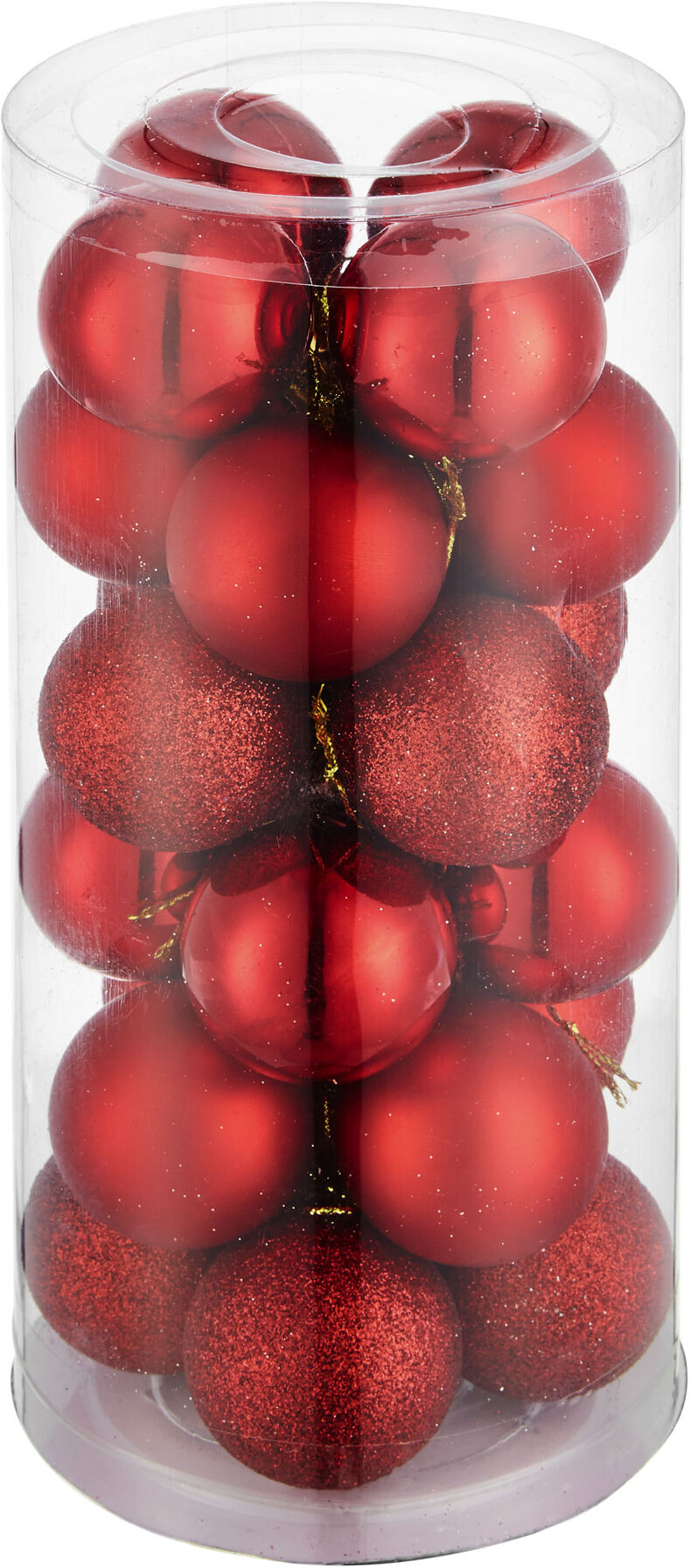 tectake 24er Set Christbaumkugeln rot - rot