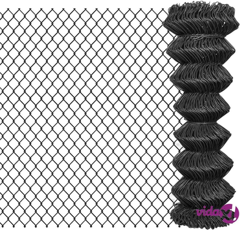 vidaXL Chain Link Fence Steel 25x1.25 m Grey