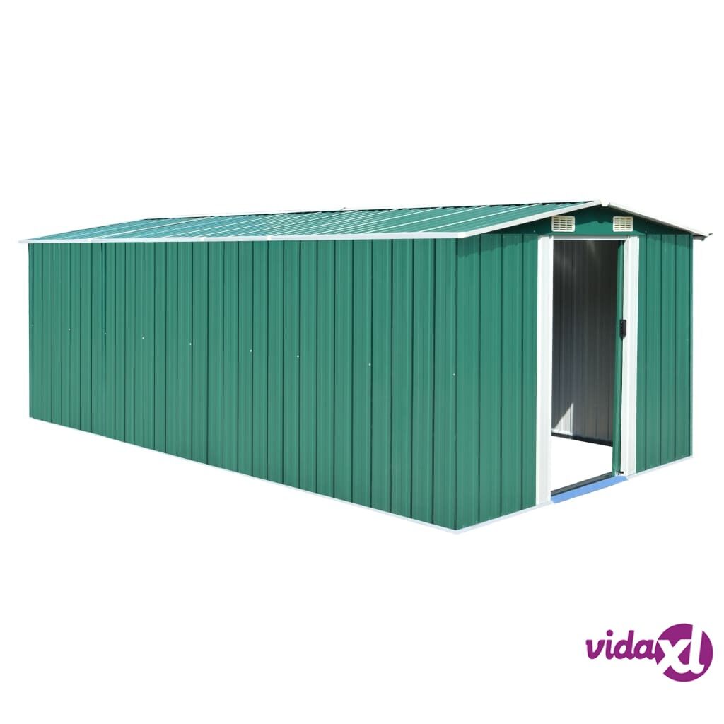 vidaXL Garden Shed 257x489x181 cm Metal Green