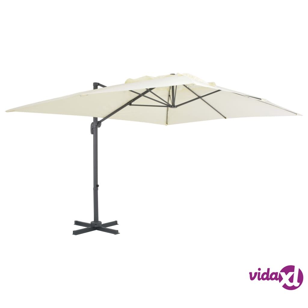 vidaXL Cantilever Umbrella with Aluminium Pole 400x300 cm Sand