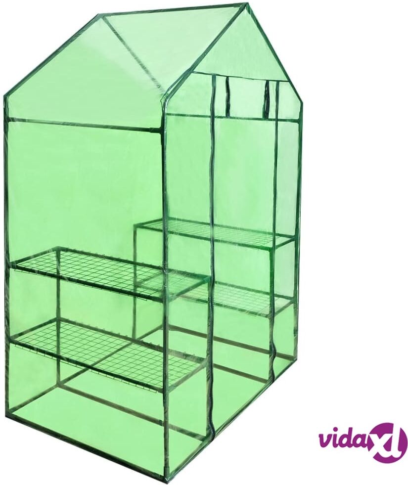 vidaXL Walk-in Greenhouse with 4 Shelves