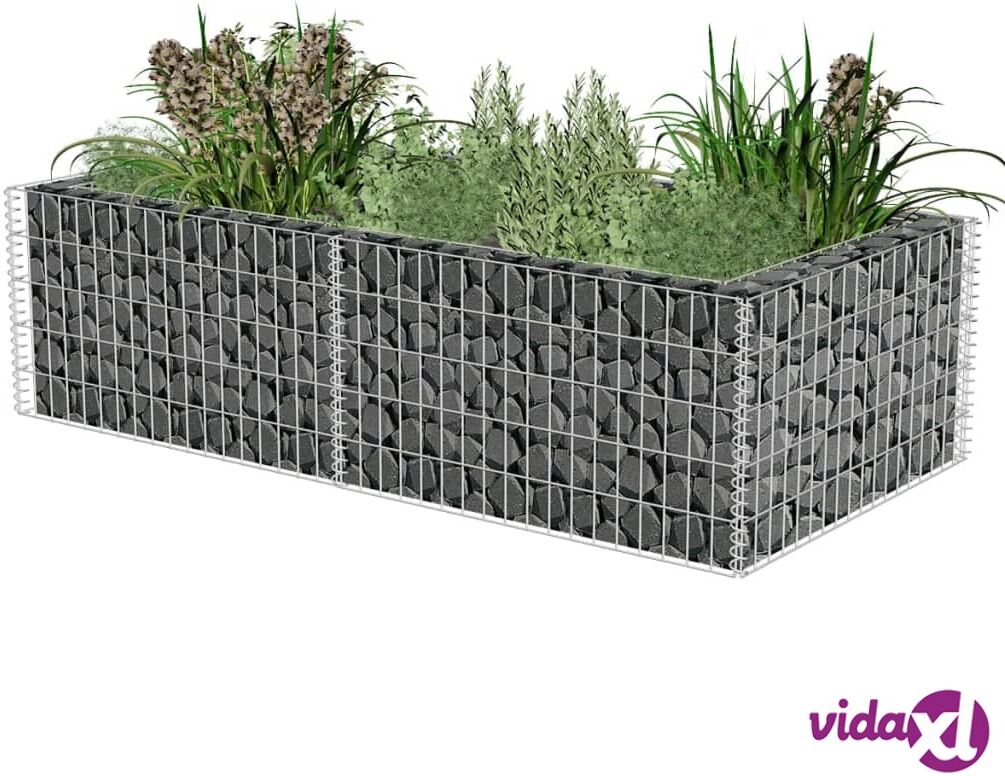 vidaXL Gabion Planter Galvanised Steel 180x90x50 cm