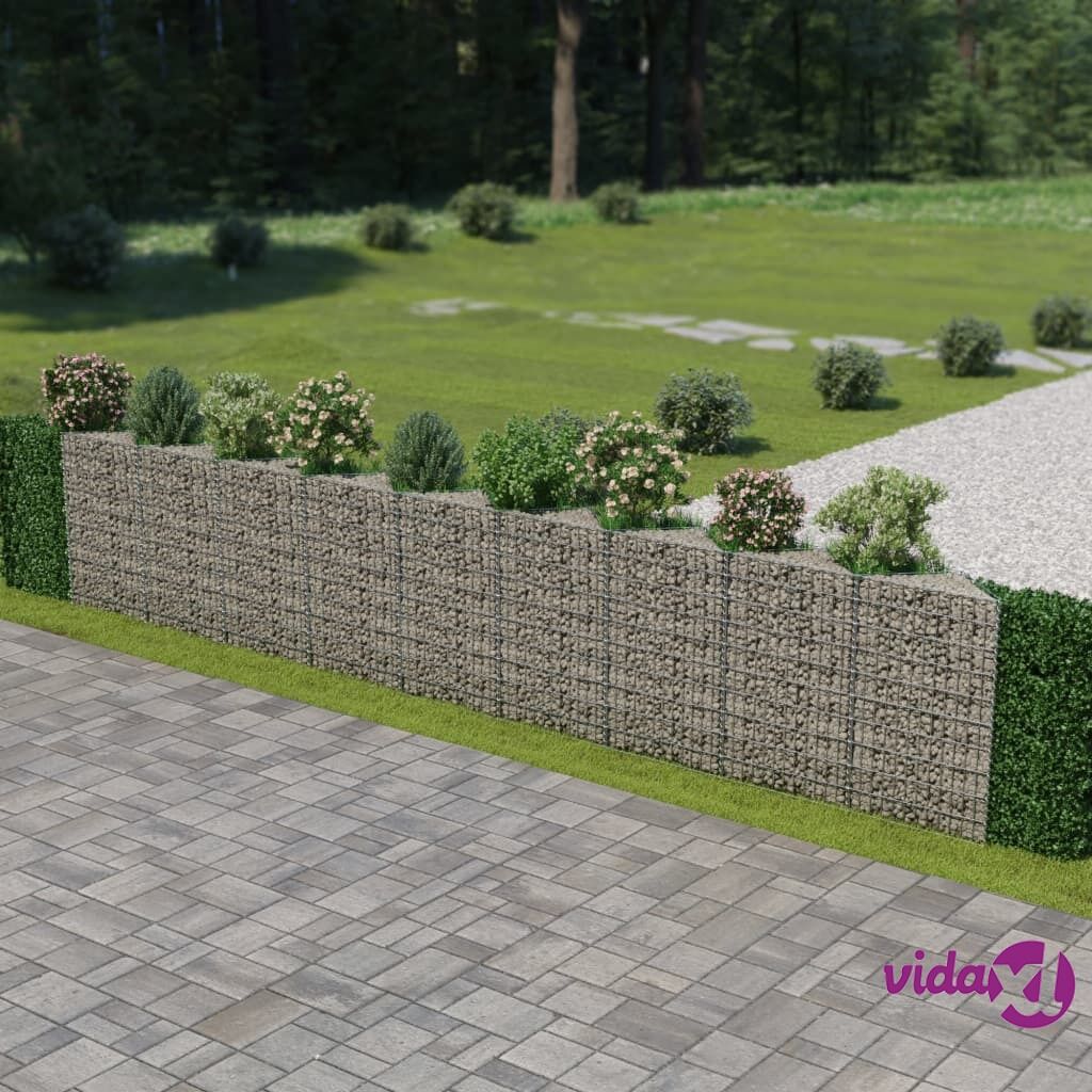 vidaXL Gabion Wall Galvanised Steel 630x30x100 cm