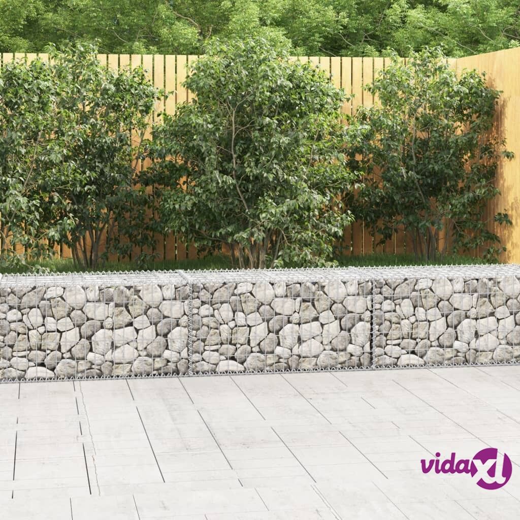 vidaXL Gabion Wall with Covers Galvanised Steel 300x50x50 cm