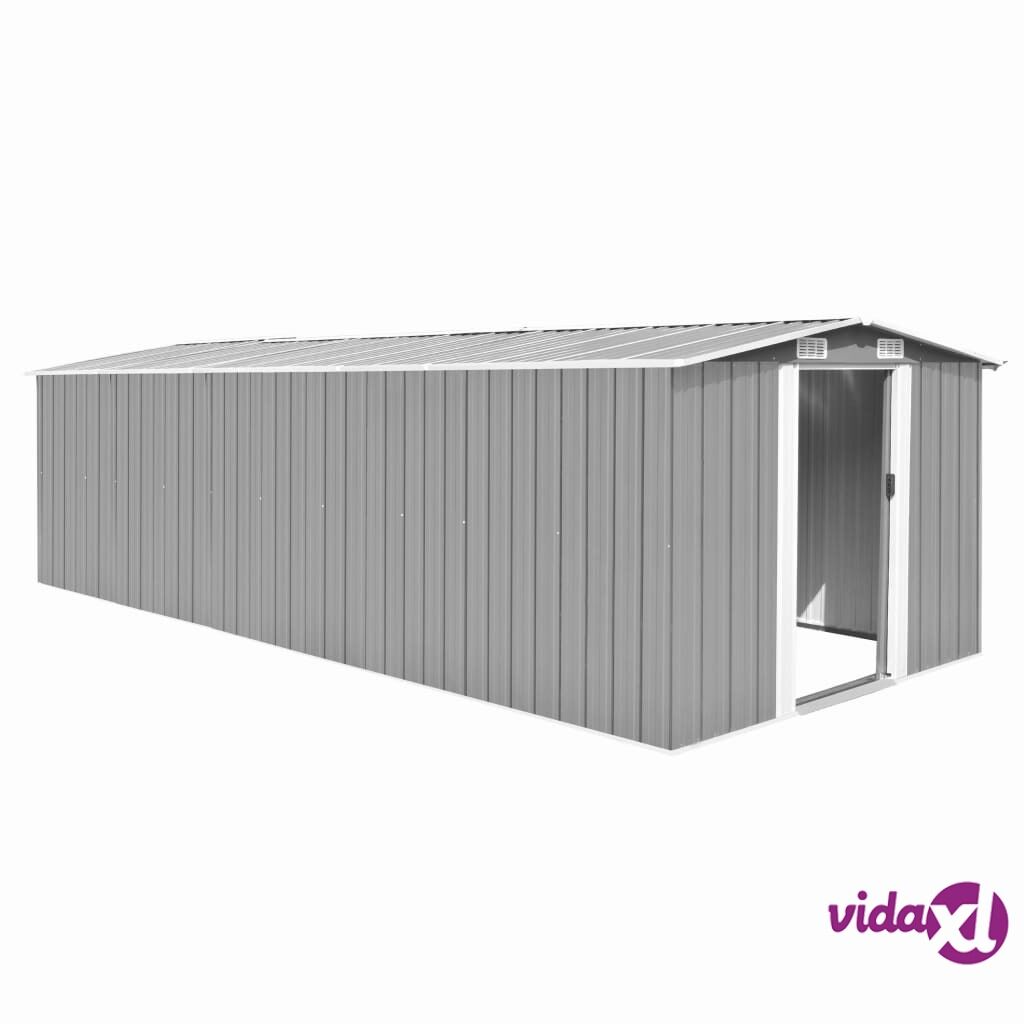 vidaXL Garden Shed 257x580x181 cm Metal Grey