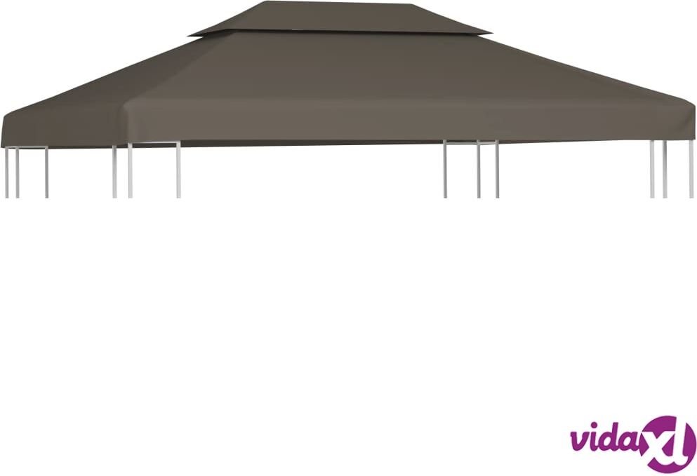 vidaXL 2-Tier Gazebo Top Cover 310 g/m? 4x3 m Taupe