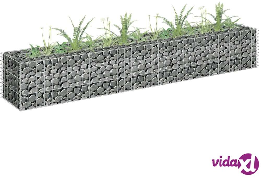 vidaXL Gabion Raised Bed Galvanised Steel 180x30x30 cm