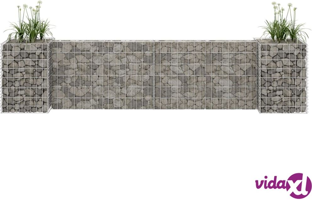 vidaXL H-Shaped Gabion Planter Steel Wire 260x40x60 cm