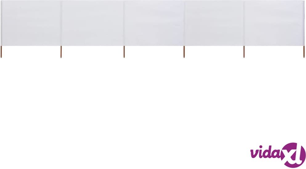 vidaXL 5-panel Wind Screen Fabric 600x160 cm Sand White