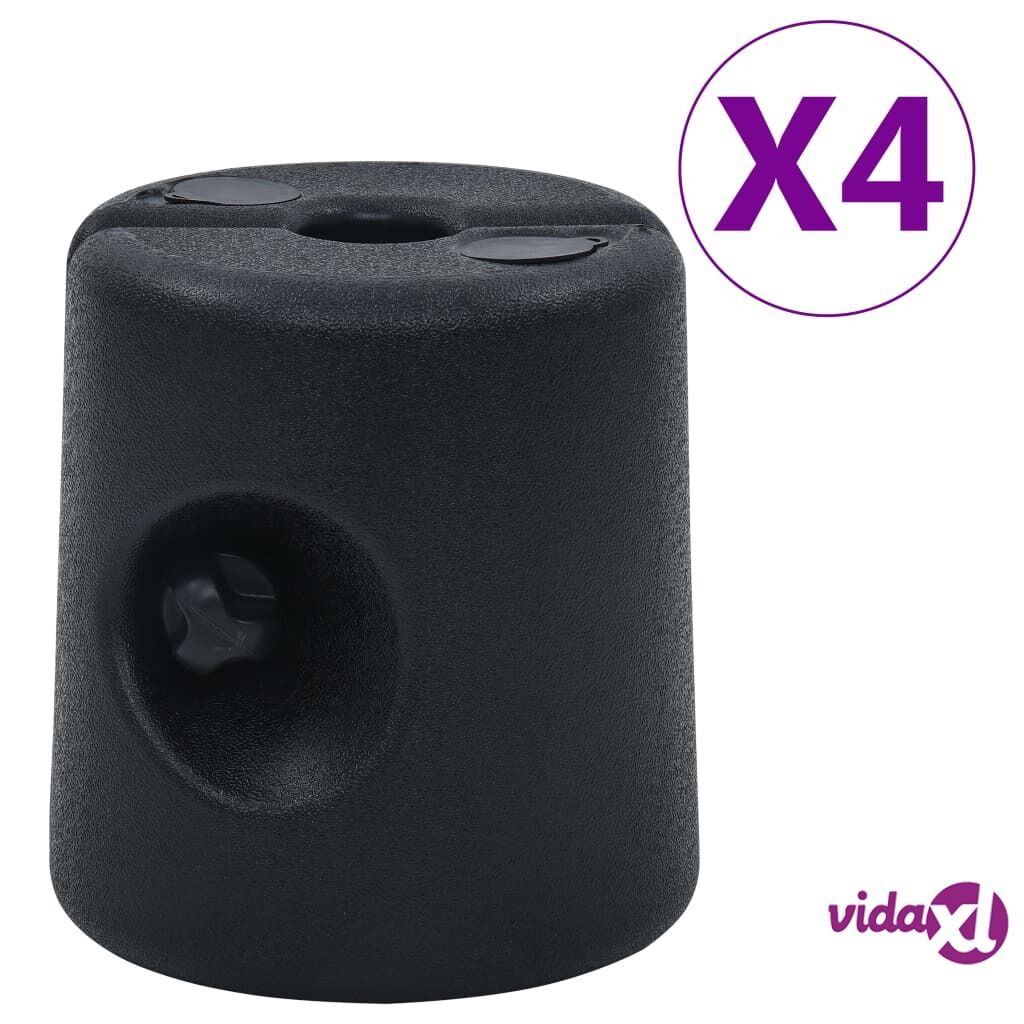 vidaXL Gazebo Weights 4 pcs PE Black