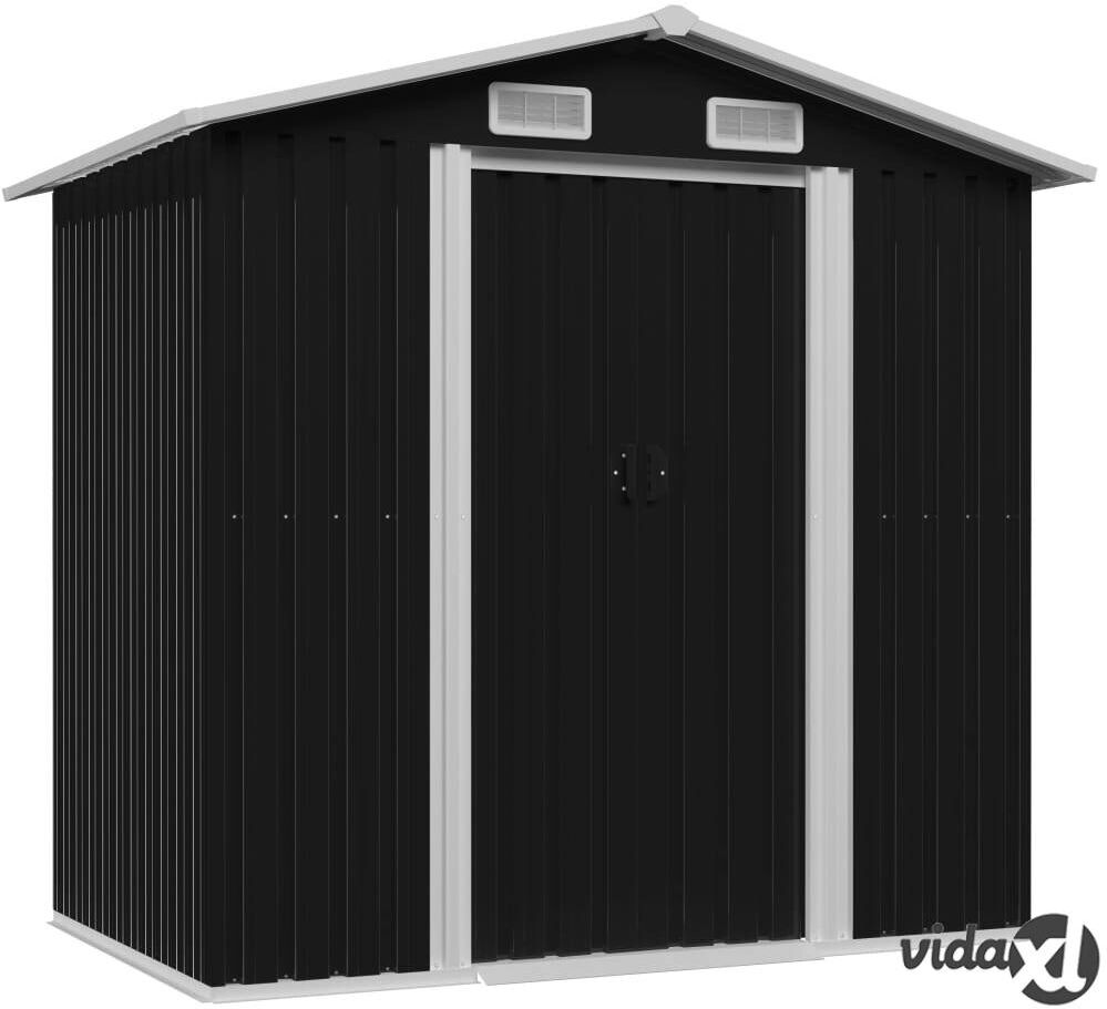 vidaXL Garden Storage Shed Anthracite Steel 204x132x186 cm