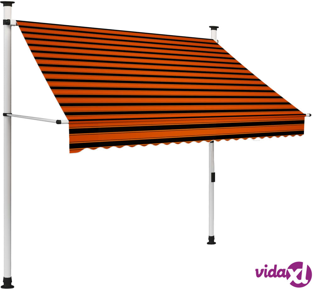 vidaXL Manual Retractable Awning 200 cm Orange and Brown