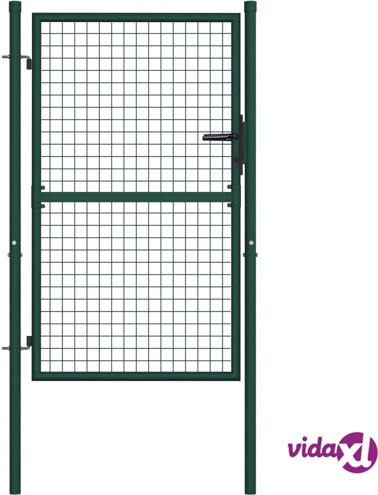 vidaXL Fence Gate Steel 100x125 cm Green