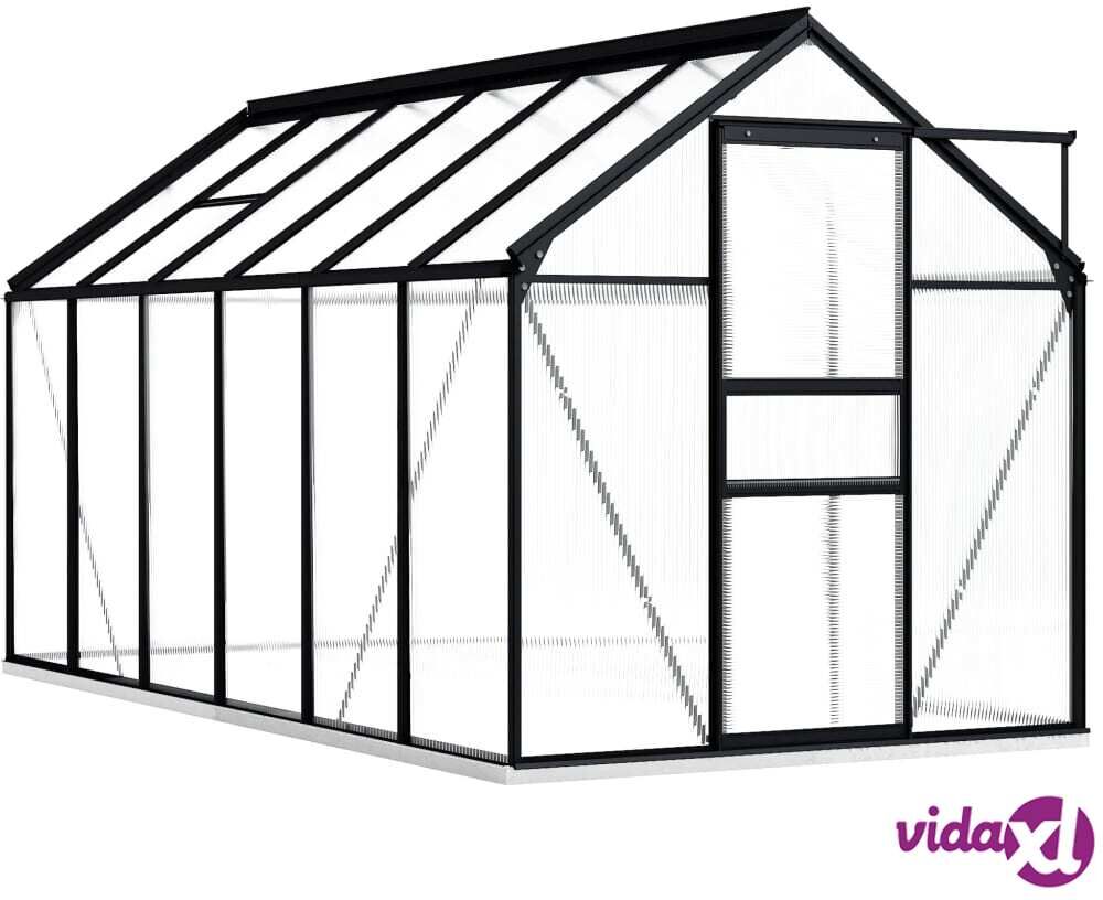 vidaXL Greenhouse with Base Frame Anthracite Aluminium 7.03 m²