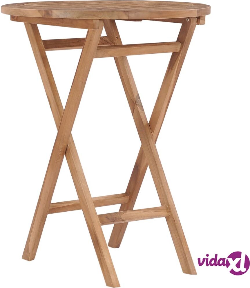 vidaXL Folding Garden Table 60 cm Solid Teak Wood