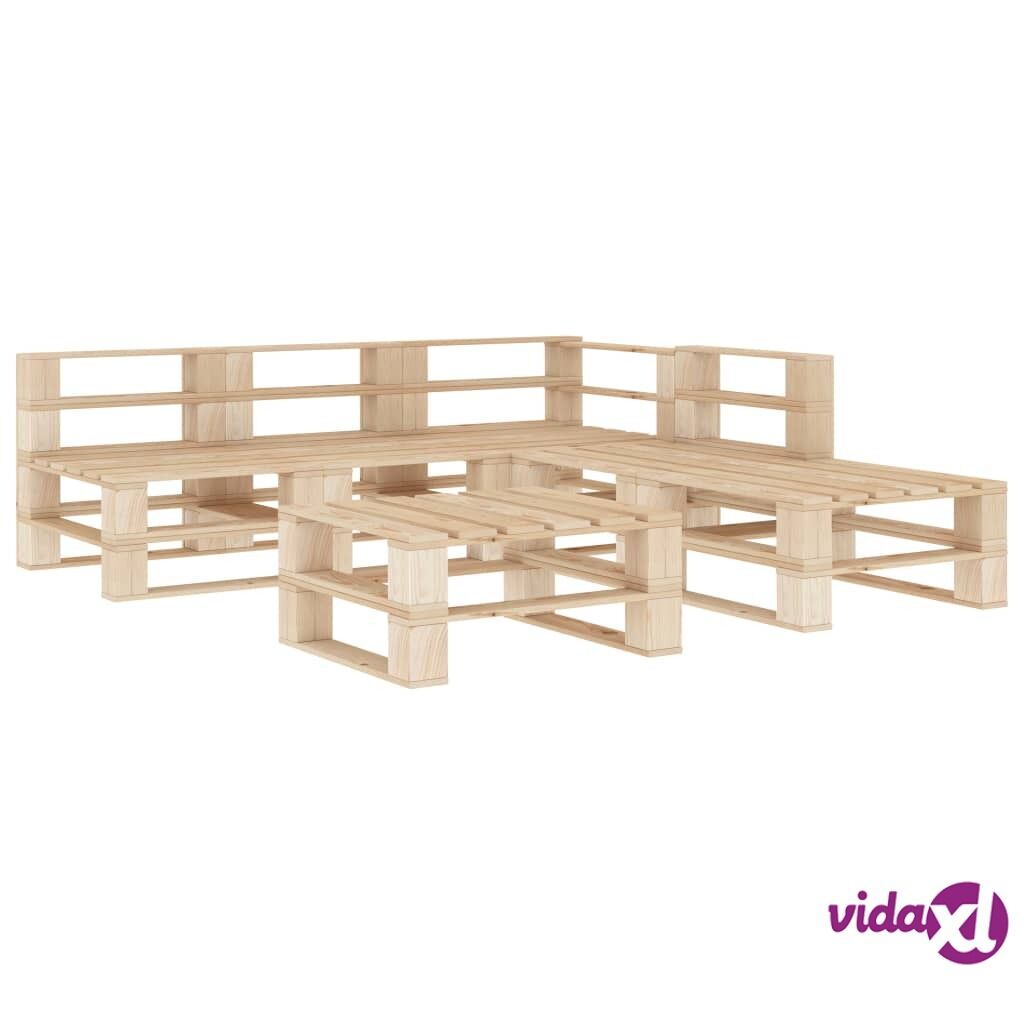 vidaXL 6 Piece Garden Lounge Set Pallets Wood