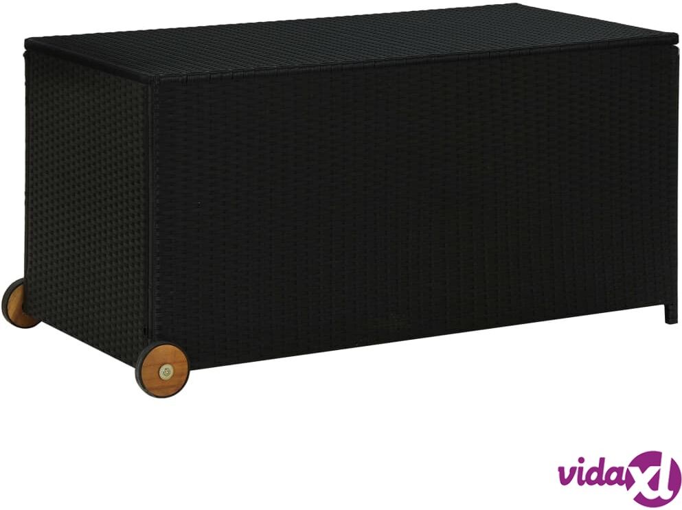 vidaXL Garden Storage Box Black 120x65x61 cm Poly Rattan