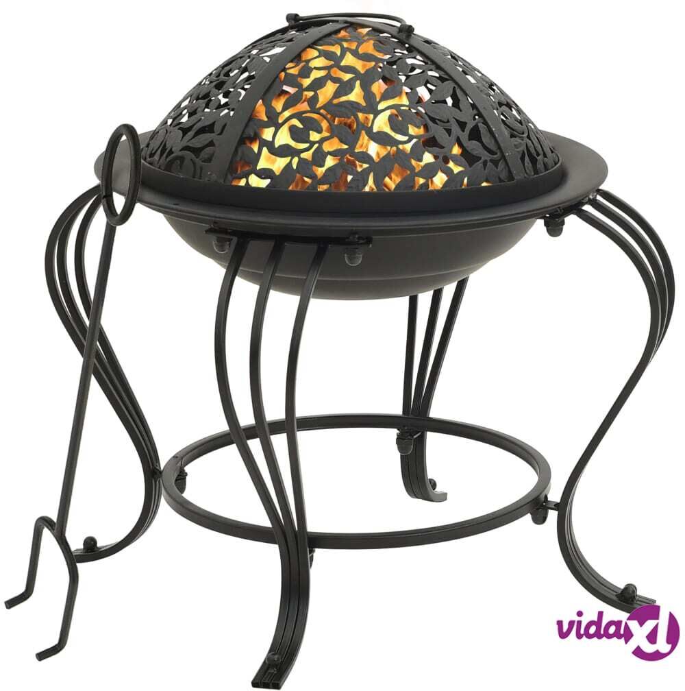 vidaXL Fire Pit with Poker 49 cm Steel