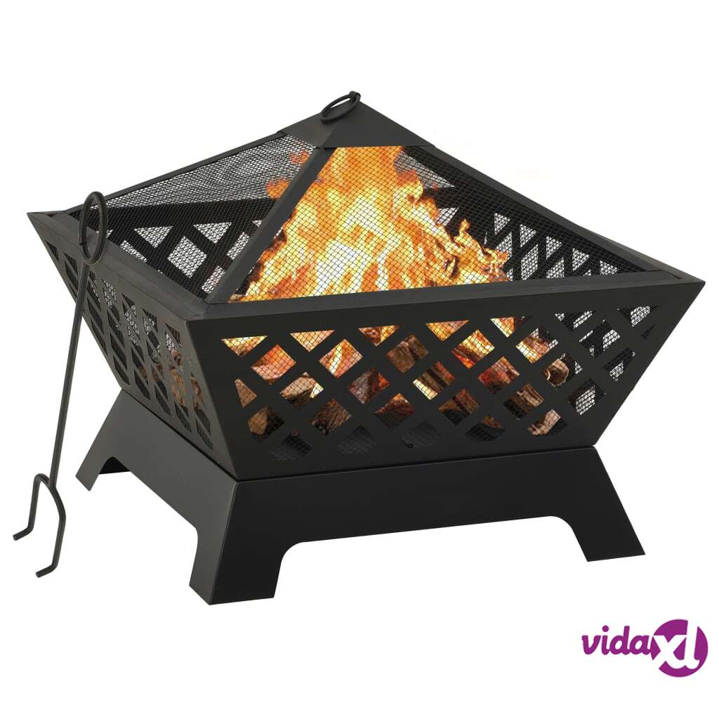 vidaXL Fire Pit with Poker 64 cm XXL Steel