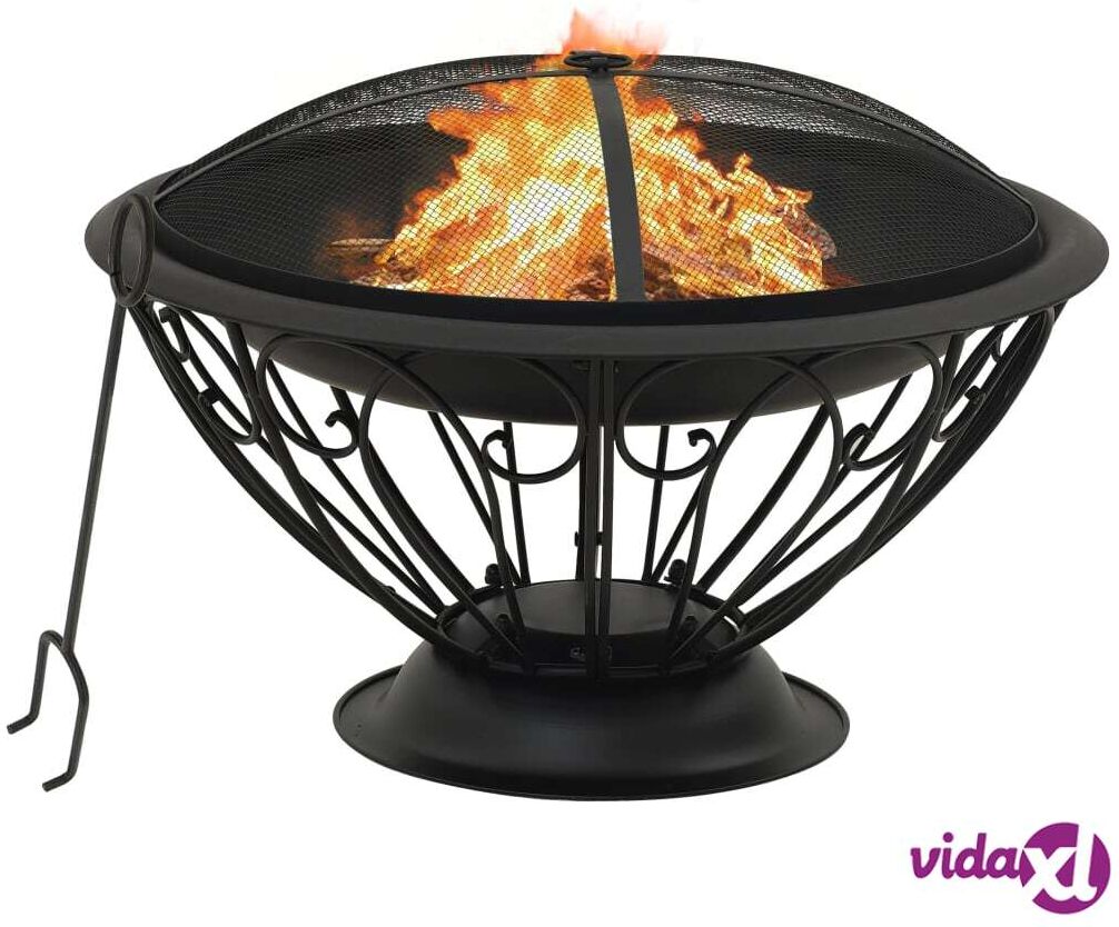 vidaXL Fire Pit with Poker 75 cm XXL Steel