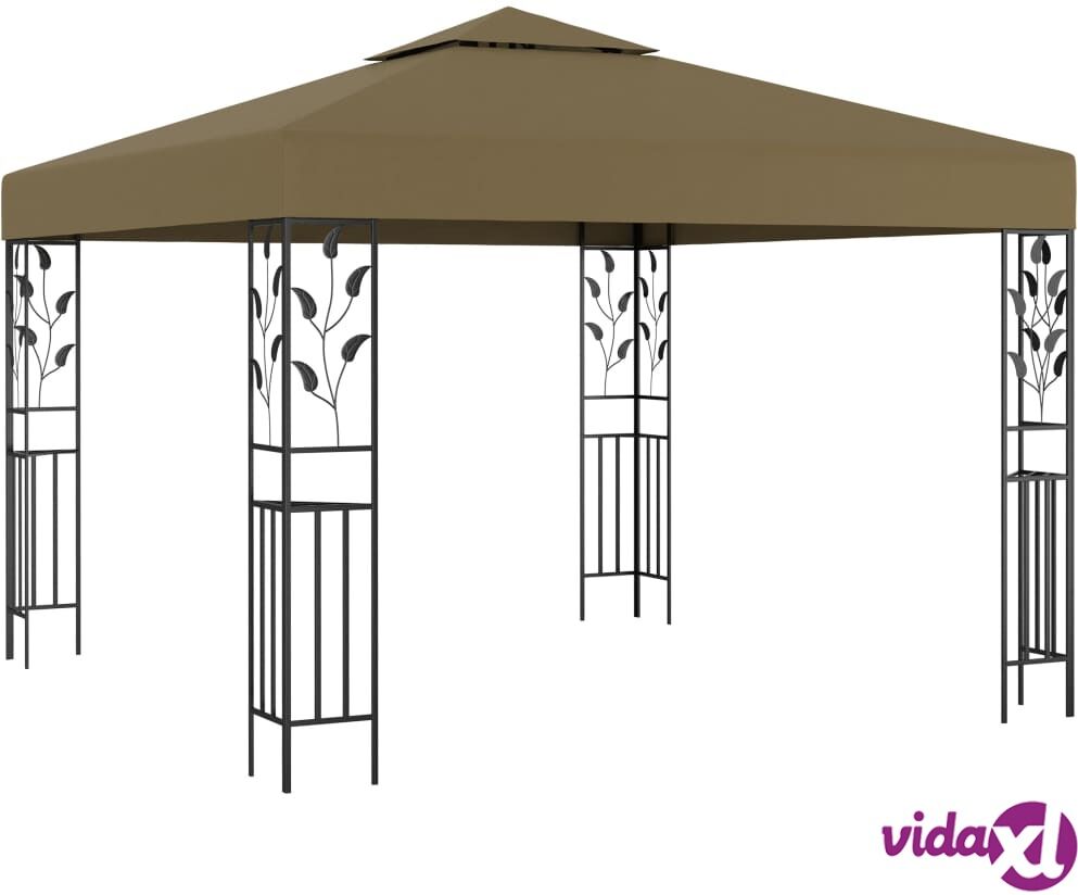 vidaXL Gazebo 3x3 m Taupe 180 g/m²