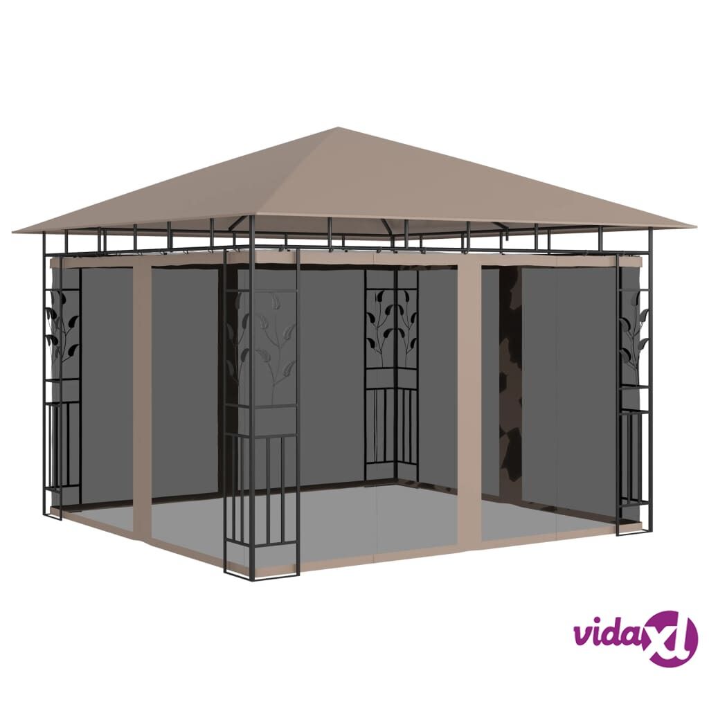 vidaXL Gazebo with Mosquito Net 3x3x2.73 m Taupe 180 g/m²