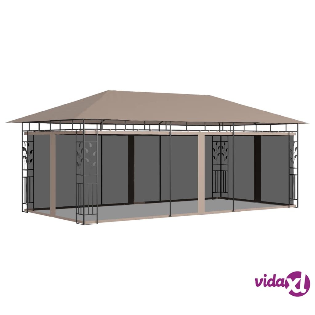 vidaXL Gazebo with Mosquito Net 6x3x2.73 m Taupe 180 g/m²