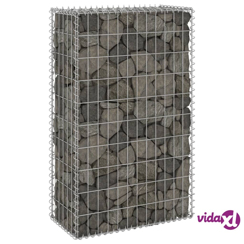 vidaXL Gabion Wall with Covers Galvanised Steel 60x30x100 cm