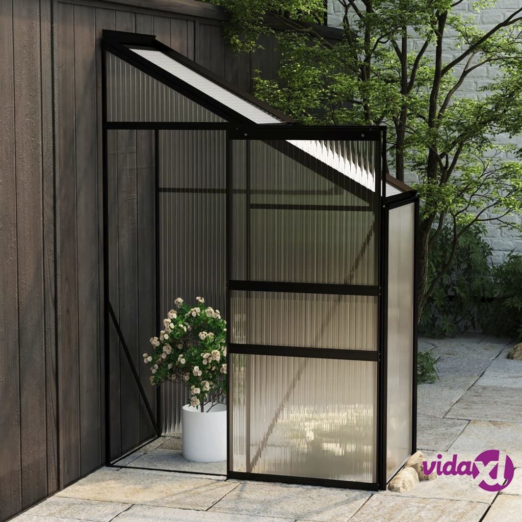 vidaXL Greenhouse Anthracite Aluminium 1.38 m³